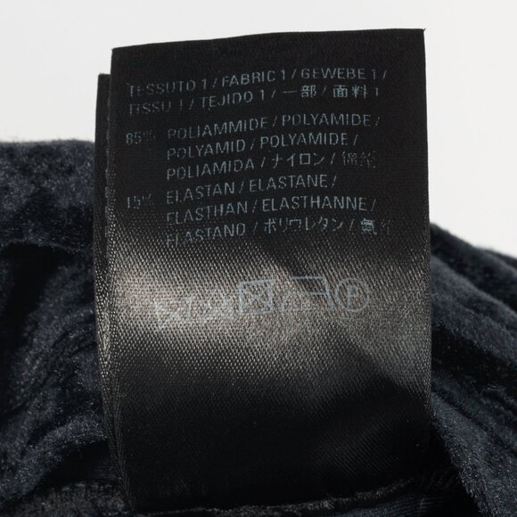 Balenciaga Demna Black Crushed-Velvet Draped-Front Leggings - Picture 10 of 10